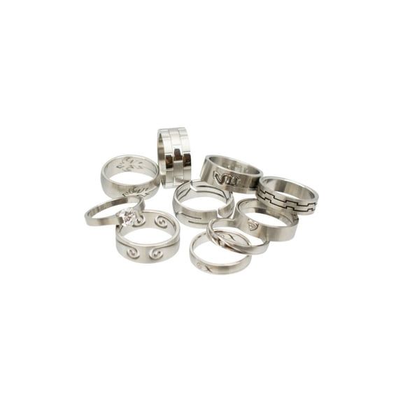 Rings Stainless Steel Pack of 10 No Duplicates Randomly Picked