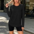 thumbnail image 5 of SAWOBUUN Womens Workout Tops Long Sleeve Crew Neck Athletic Running Shirts Active Wear Tee for Fall Winter, 5 of 6