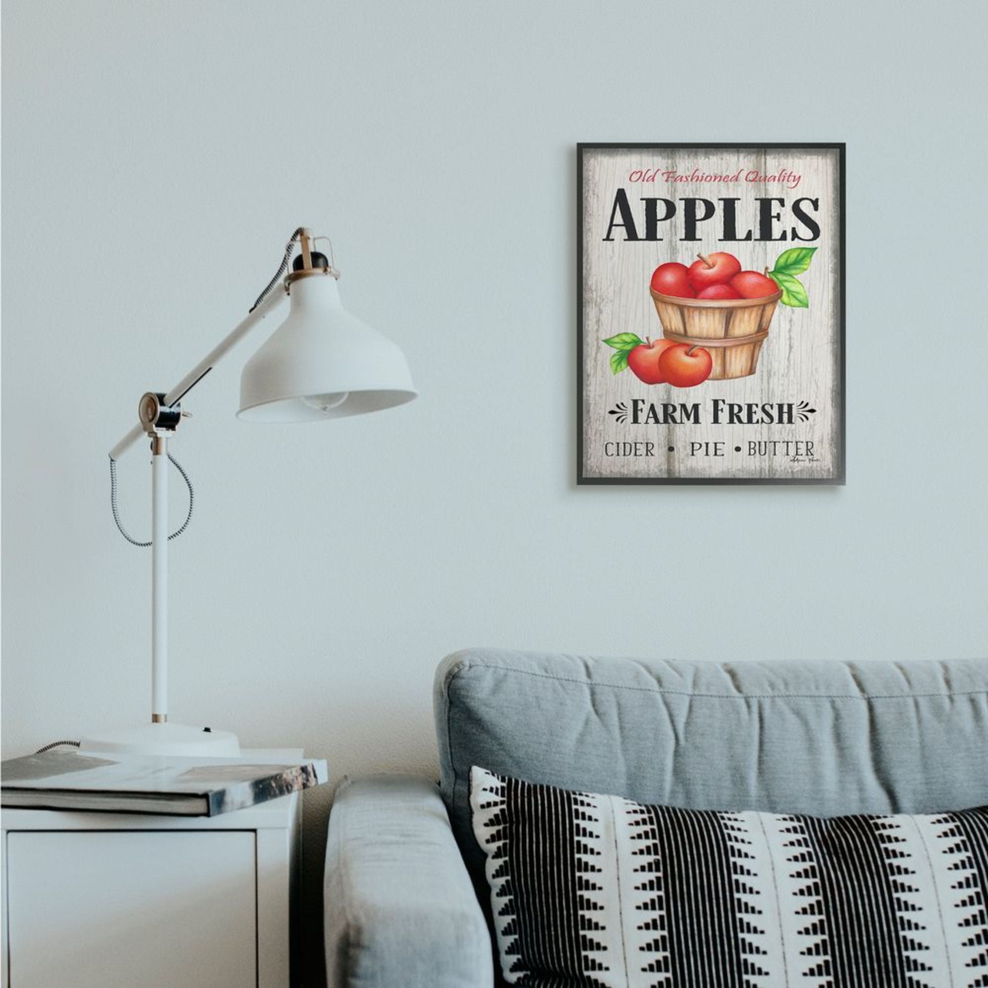 Stupell Industries Rustic Farm Fresh Apple Sign Aged Charm Design by Sheri Hart
