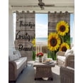 thumbnail image 4 of Sunflower Wooden Blackout Curtains for Bedroom, Farmhouse Vintage Botanical Floral Room Darkening Window Drapes for Living Room, Thermal Insulated Grommet Curtains, 27.5x39 inch, 2 Panels, 4 of 9