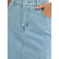 thumbnail image 5 of INSPIRE CHIC Women's Skirt Jean High Waist A-Line Thigh Split Midi Denim Skirt M Light Blue, 5 of 6