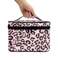 thumbnail image 3 of HELLHERO Portable Hanging Organizer Travel Makeup Brush Case Pink Leopard Print Door Room Essentials Travel Organizer Large Capacity Multifunctional, 3 of 6