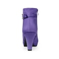 thumbnail image 2 of BLISSFUL STEP Women's Block Heel Platform Ankle Boots Purple 6, 2 of 7