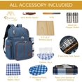 thumbnail image 4 of Picnic Backpack for Camping, Picnic Basket for 4 with Insulated Cooler Bag and Bottle Pouch, Picnic Bag with Lightweight Blanket and Cutlery Set for Family, Couples and Hiking, 4 of 6