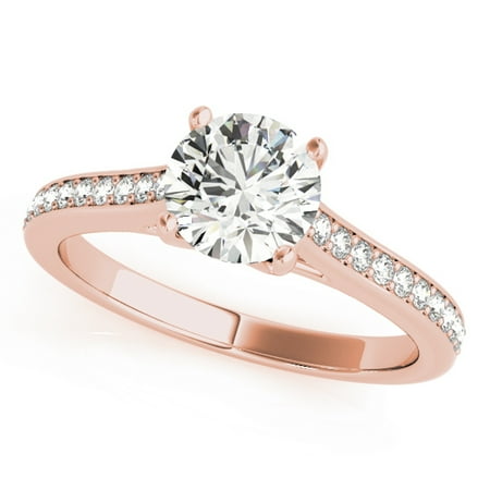 0.50 Carat Halo Diamond Engagement Innovative Ring In 10K Rose Gold