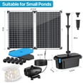 thumbnail image 4 of POPOSOAP 70W Solar Pond Filter with 680GPH Fountain Pump, Powerful Solar Powered Filter Kit with Bio-Media for Outdoor Koi Ponds and Waterfalls, 4 of 9