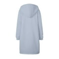 thumbnail image 4 of Women Casual Zip up Polyester Hoodies, Long Hoodie Tunic Jackets Long Sleeve Sweater Dress with Side Pockets Light Blue S, 4 of 8
