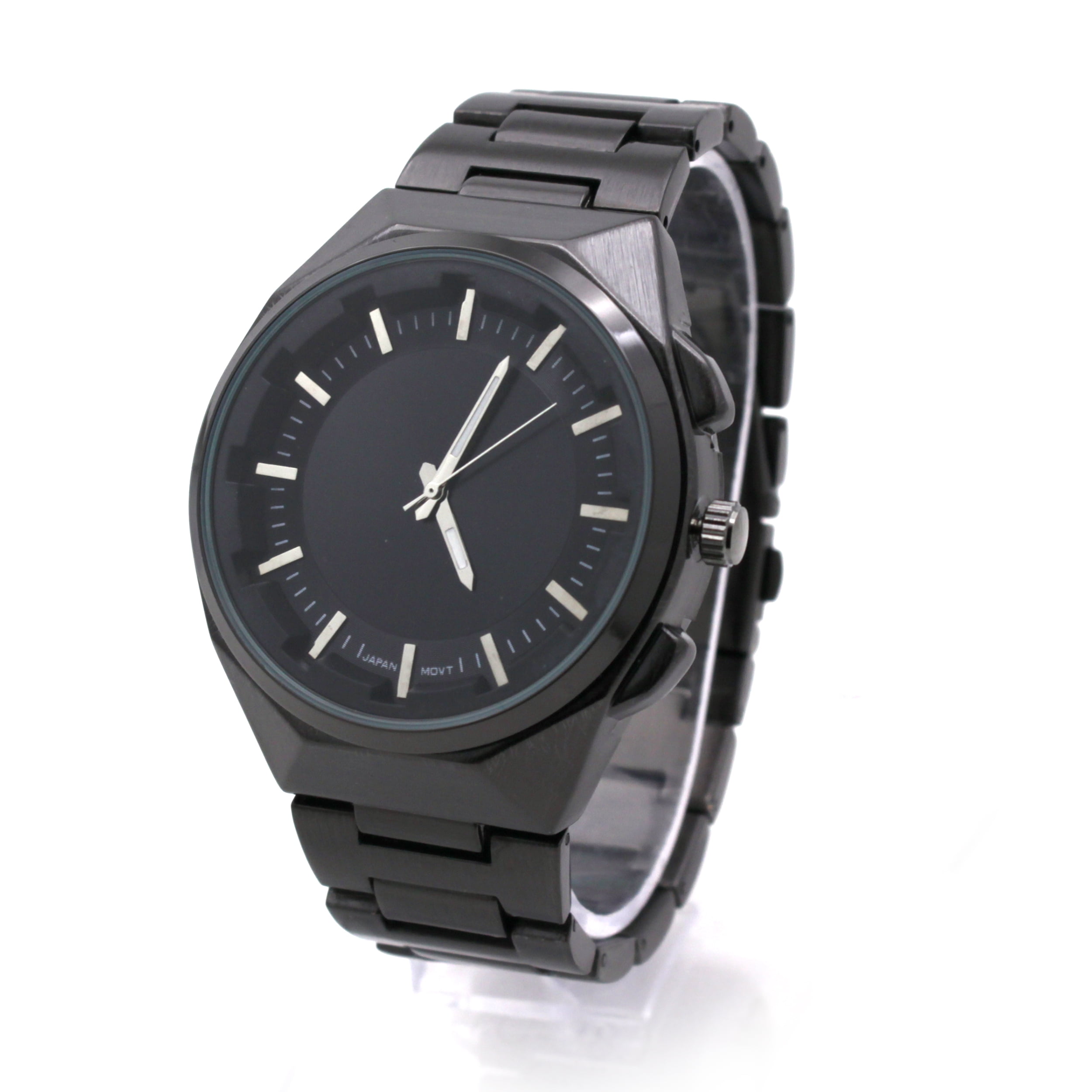Minimal Mens Luxury Slim Metal Analog Round Wrist Watch Gunmetal
