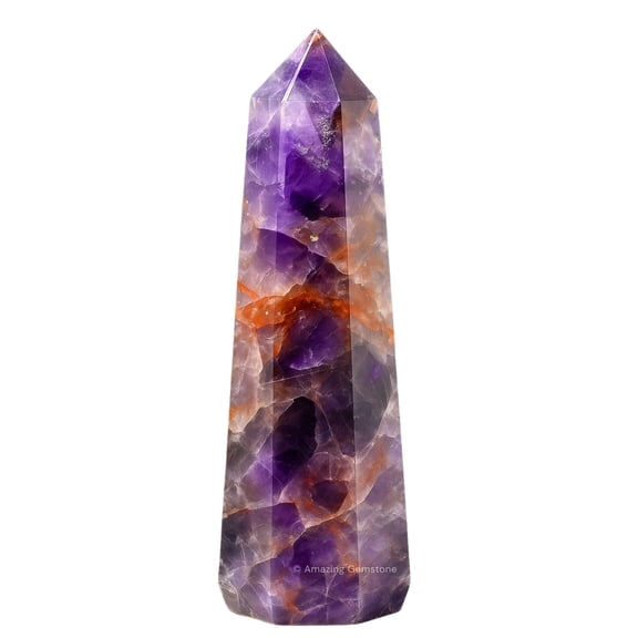 Amethyst Chevron Crystal Tower Obelisk Point (2" to 3" INCH)
