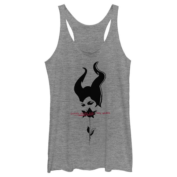 Women's Maleficent: Mistress of All Evil Rose Curse  Racerback Tank Top Gray Heather Medium