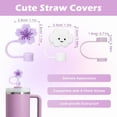 thumbnail image 4 of 11PCS de accesorios para Stanley taza 40oz, 6 tapones antidesbordamiento, 2 cubiertas para pajitas, 2 colgantes encantos, 1 bota, accesorios de silicona para 40oz y 30oz (Purple), 4 of 4