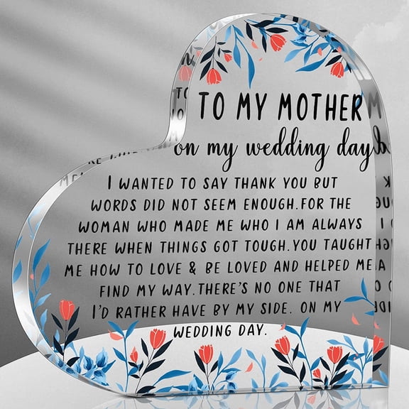 Gifts for Mother of the Bride Mother of the Bride Gifts from Daughter Thank You for Being the Best Mom Acrylic Heart Keepsake Wedding Gift from Daughter Thank You Gift(Floret)