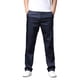 thumbnail image 2 of Pantalones de hombre de longitud completa con cremallera, rectos, de seda de hielo, lavado de negocios, pantalones largos casuales avanzados, pantalones de poliéster para hombre, 2 of 8