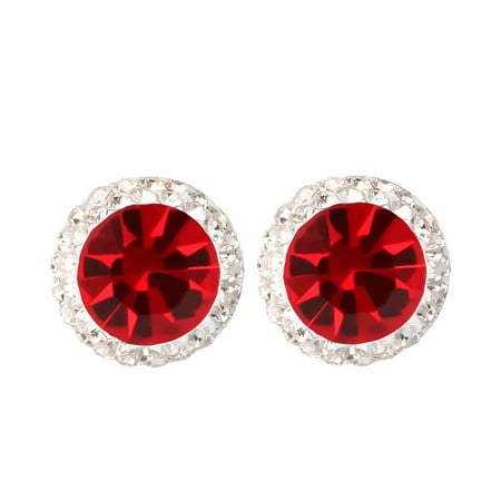 Hallmark Jewelry Women's Sterling Silver Crystal Birthstone Stud Earrings