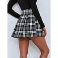 thumbnail image 5 of Women Stretch Waist Flared Pleated Skirt Casual Mini Skater Skirt, 5 of 7