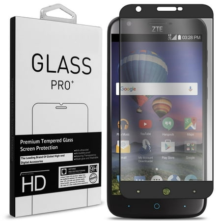 750 Faceplates - CoverON ZTE Zmax Champ 4G LTE / Zmax Grand LTE / Avid 916 / Grand X 3 Tempered Glass Screen Protector - InvisiGuard Series Full Coverage 9H with Faceplate (Case Friendly)
