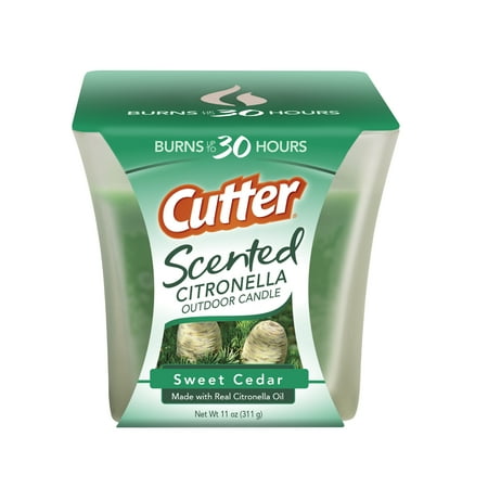 Cutter Scented Citronella Outdoor Candle, Sweet Cedar, 11-oz