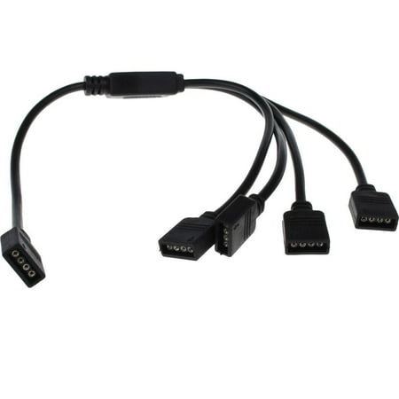 Rgb Input 15 Pin - RGB Female 1-to-4 Pin LED Connector Cable Splitter For SMD 3528 5050 Strip Light