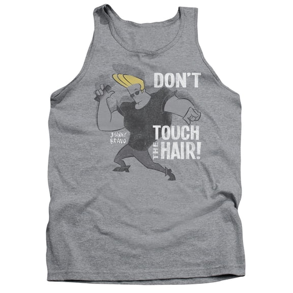 Johnny Bravo Hair Adult Tank Top Athletic Heather