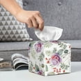thumbnail image 6 of Rateoe Orchids Flowers Pattern Tissue Box Cover, Modern Square Decorative Leather Facial Paper Case Organizer Holder Dispenser 5X5X5'', 6 of 8