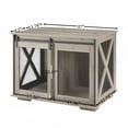 thumbnail image 3 of Demi Bonn 37" Wood Dog Crate Furniture, Heavy Dog Kennel Pet House with Sliding Barn Door, Indoor Dog Cage for Large Dogs, Gray, 3 of 9
