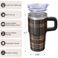 thumbnail image 3 of 20oz Coffee Mug with Handle, Geometric Texture Stainless Steel Double Wall Insulated Travel Tumbler Leak-Proof, 3 of 5