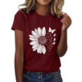 thumbnail image 2 of T Shirts for Women Graphic Clearance Under 10 Short Sleeve Crewneck Shirts Floral Summer Casual Tops Tunic Loose Fit Tees Soft Comfy Blouses Flash Deals Past Purchases Cancel Order Online Sales, 2 of 5
