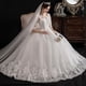 thumbnail image 3 of Vestido de novia de encaje de manga media de corte entallado con hombros descubiertos y fantasía de primavera de talla grande, 3 of 5