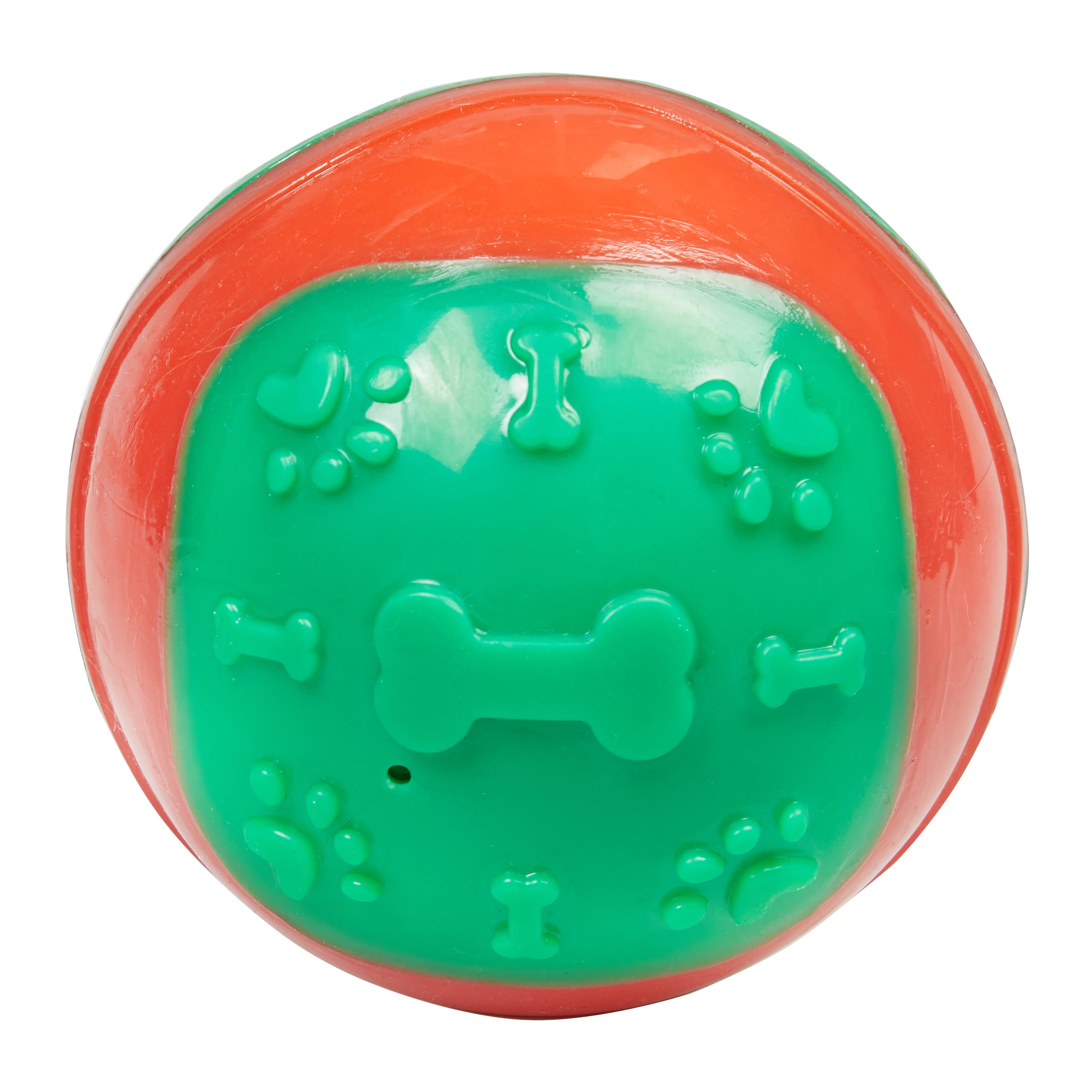 green dog ball