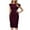 Wine, variant on Summer Svings Clearance 2024! TAGOLD Womens Summer Dresses,Women Summer Round Neck Solid Color Casual Strapless Party Short Maxi Dress
