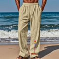 thumbnail image 2 of Szhihuiw Mens Casual Pants Lightweight Elastic Waist Wide Leg Trousers with Pockets Plus Size Fashion, 2 of 6