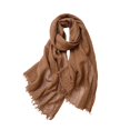 thumbnail image 3 of Lumtrix Vintage Scarf Fringed Edges Lightweight Breathable Wrap Sheer Daily Outdoor Shawls Khaki One Size, 3 of 8