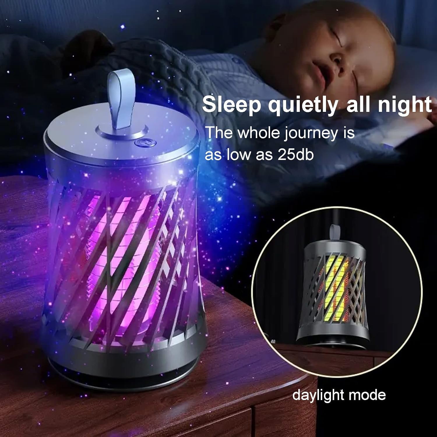 Bug Zapper Indoor, Electric Indoor Bug Zapper Outdoor, 2 in 1 Mosquito Zapper, Powerful Bug Zapper with Purple Lights for Home, Garden, Patio