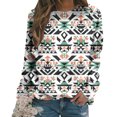 thumbnail image 1 of Qiopertar Haut Ample à Manches Longues Raglan Col Rond Imprimé Style Ethnique Décontracté pour Femmes Offres de la Semaine Liquidation à Moins de 5$ jusqu'à 90 % de Réduction, 1 of 5
