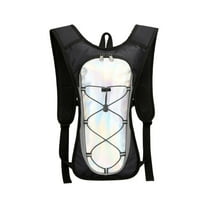 YiJuHui 4pcs Reflective Hydration Backpack, Hydration Pack - Water Backpack , Essential for Festivals - Rave Hydration Pack for Hiking, Running, Cycling, and Festivals