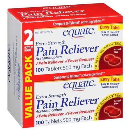 Equate Value Pack Extra Strength Tablets Pain Reliever/Fever Reducer 100 Ct