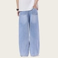 thumbnail image 4 of UACY Boys Baggy Jeans Teen Y2K Straight Wide Leg Denim Pants Vintage Casual High Waisted Loose Trousers (Blue, 13-14 Years), 4 of 4