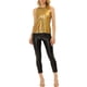 thumbnail image 2 of Camiseta sin mangas metálica INSPIRE CHIC para mujer, blusa brillante de fiesta, 3XL, dorado claro, 2 of 6