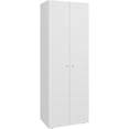 thumbnail image 6 of JERFIT White Freestanding Wardrobe Closet with Doors, 4 Shelves for Bedroom, Closet Organizer, Space Saving Storage Cabinet for Bedroom, Apartment, Laundry Room, 6 of 8