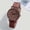 Brown, variant on Women's Minimalist Quartz Watch, Pink Silicone Strap, Cute Round Dial, Arabic Numerals, for Daily & Formal Wear, Ideal Gift