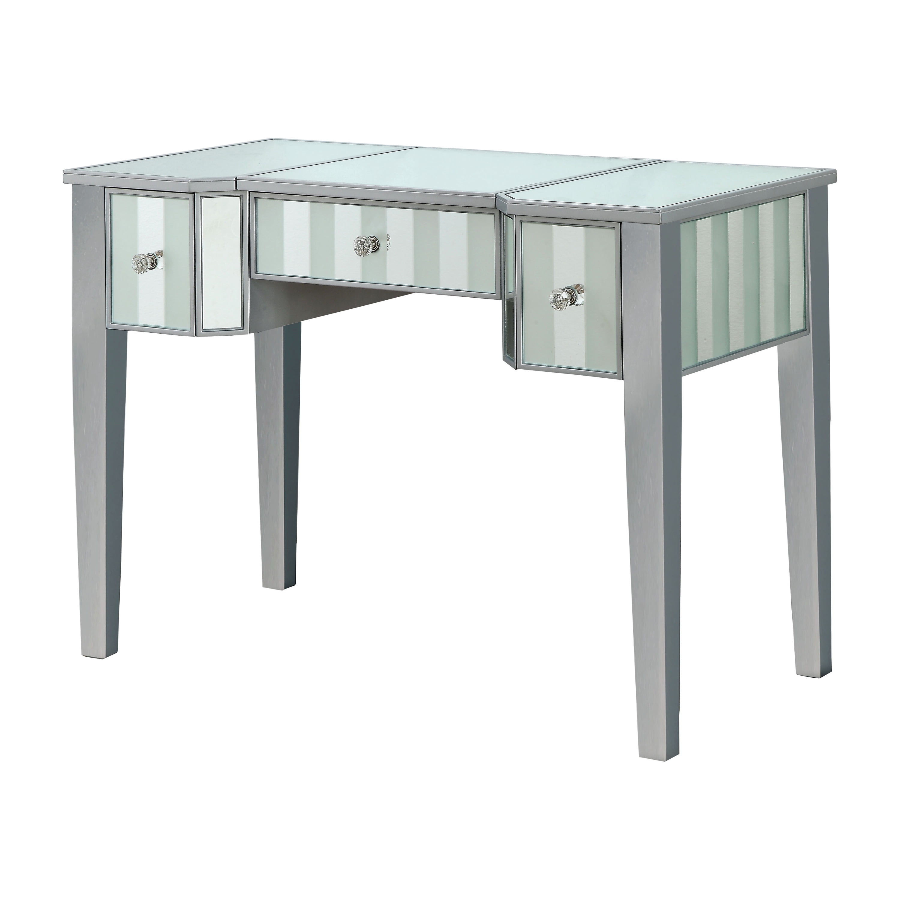 Furniture of America Boise Contemporary 2-Piece Lift-Top Vanity Set, Silver