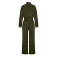thumbnail image 5 of Miluxas Long Sleeve Jumpsuits for Women Casual Fall Fashion Zip up Pant Rompers One Piece Sweatsuits Travel Outfits Army Green 10(XL), 5 of 6