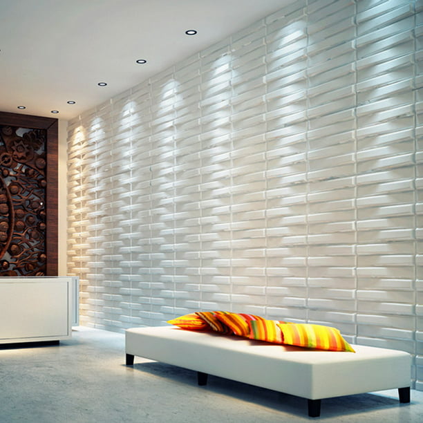 32 Sq Ft Decorative 3D Wall Panels for TV Background (Plant Fiber) -  