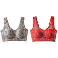 thumbnail image 1 of (2-Pack) Rinsvye Thin Wired Mesh Print Backless Comfortable Bralette No Buckle Beauty Back Women Comfort Fit Design, 1 of 4