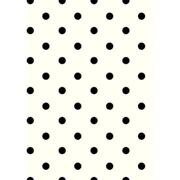 Crepe Techno Printed Seine Knit Fabric, Stretch Polka Dot, Prom Dress (IVORY/BLACK, HalfaYard)