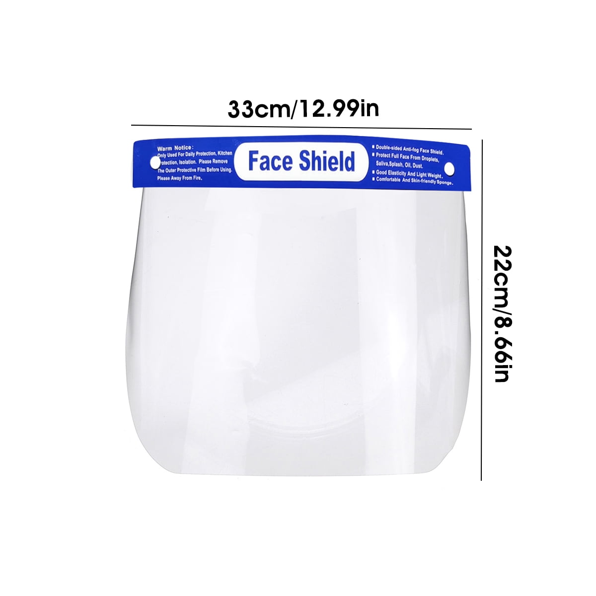 Clear Protective Visor Protective Mask Shield Full Face Film Adjustable Shield Plastic Antifog