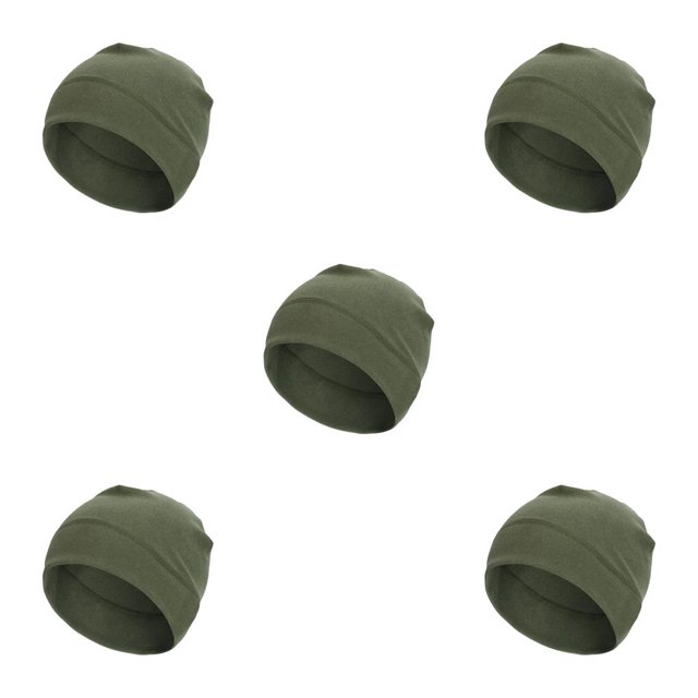 Jumpingount Gorras de calavera para hombre, forro de casco, sombreros de Color sólido, accesorios para el cabello a prueba de viento, ciclismo ejercito verde 5Conjunto