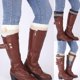 thumbnail image 4 of Calentadores de piernas de punto de ganchillo para mujer, puños de pierna cortos, cubierta de pie, manga de pierna cálida para invierno, calcetines para botas, regalos, 4 of 5