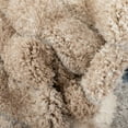 thumbnail image 3 of Well Woven Tilly Biege Geometric Stripes Thick Soft Plush 3D Textured Shag Area Rug 5x7 (5'3" x 7'3"), 3 of 3