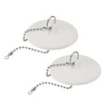 thumbnail image 1 of 2 Pcs Tapones para Bañera, Tapones de Caucho para Drenaje de Bañera de 1-1/2" a 2" y Cadena de 15" con Bolas, Blanca, 1 of 6